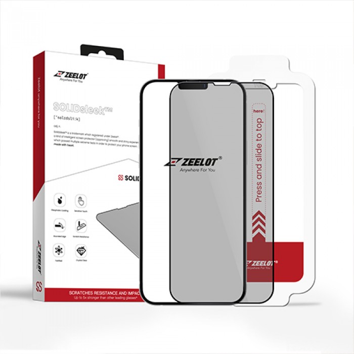 KÍNH CƯỜNG LỰC IPHONE 13 / 13 PRO SOLIDSLEEK DÁN CHỐNG ÁNH SÁNG XANH - ANTI-BLUE RAY ZEELOT (CÓ KIT HỖ TRỢ DÁN)